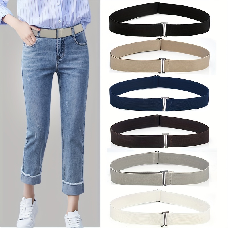 

Adjustable Elastic Invisible Waist Belt, Simple Stretch No-trace Denim Jeans Belt For Women, Fabric Material - 1pc
