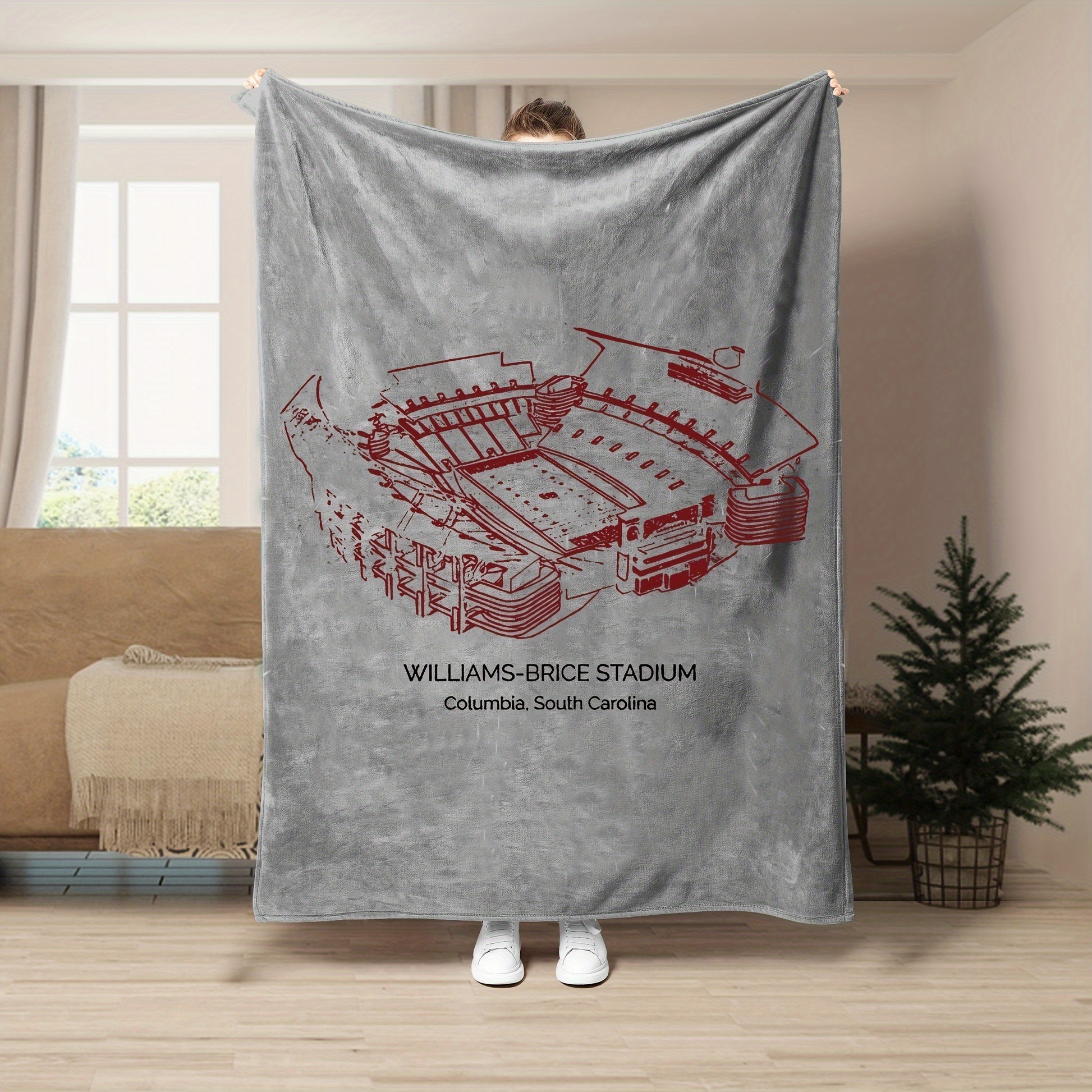 

Stadium, A Gift For Sports Lovers- 1 Soft And Cozy Facecloth Blanket - Great For Home, Couch, Bedroom, Movies, Games And Travel - And Easy To - A Gift For Him/her!