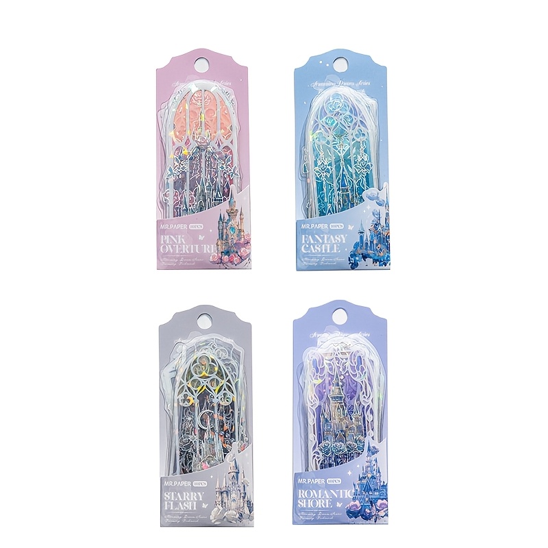 4 Packs 40 Sheets Iridescent Dream Pvc Bookmarks High V Ins Fresh Cards Reading Bookmarks