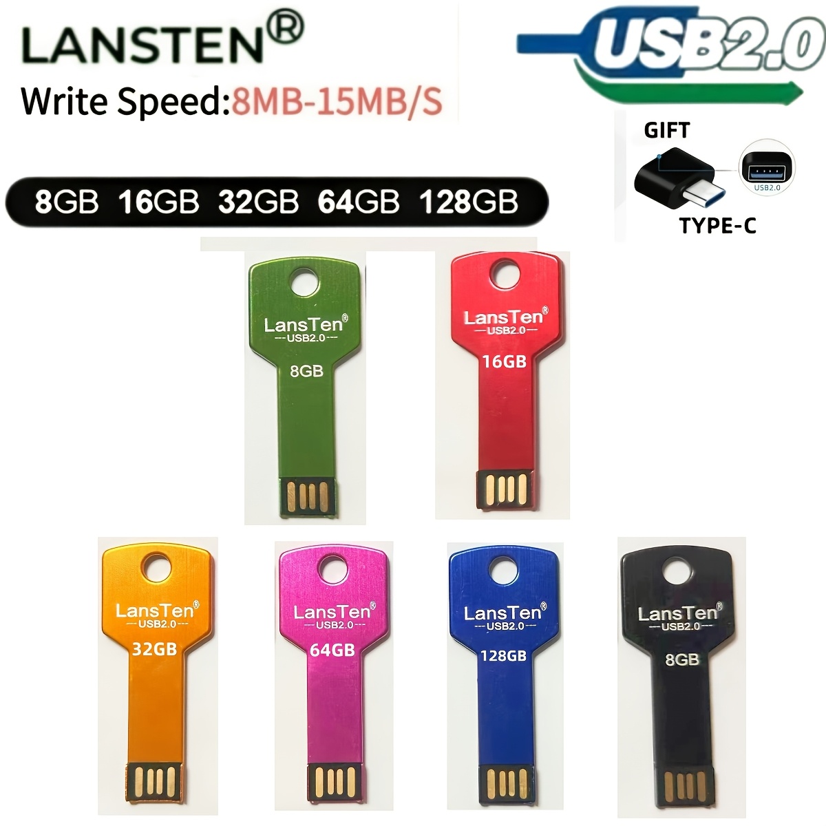 Insieme Della Memoria Variopinta Della Chiavetta USB Su Fondo Bianco - Foto 8