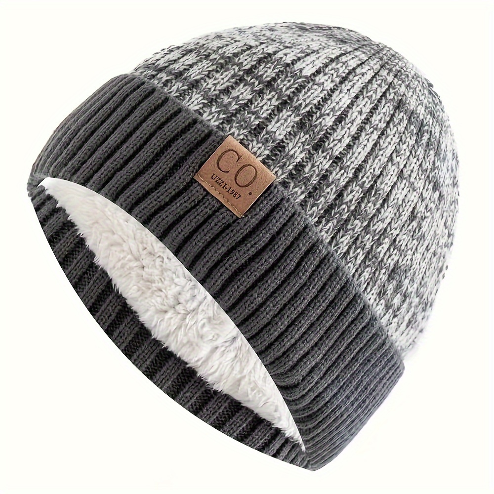 

Unisex Winter Beanie Hat, 100% Acrylic, Plush Lined, , Warm, Fashionable Design, Soft Breathable Knit Fabric, Machine Washable - Stylish Cold Weather Accessory