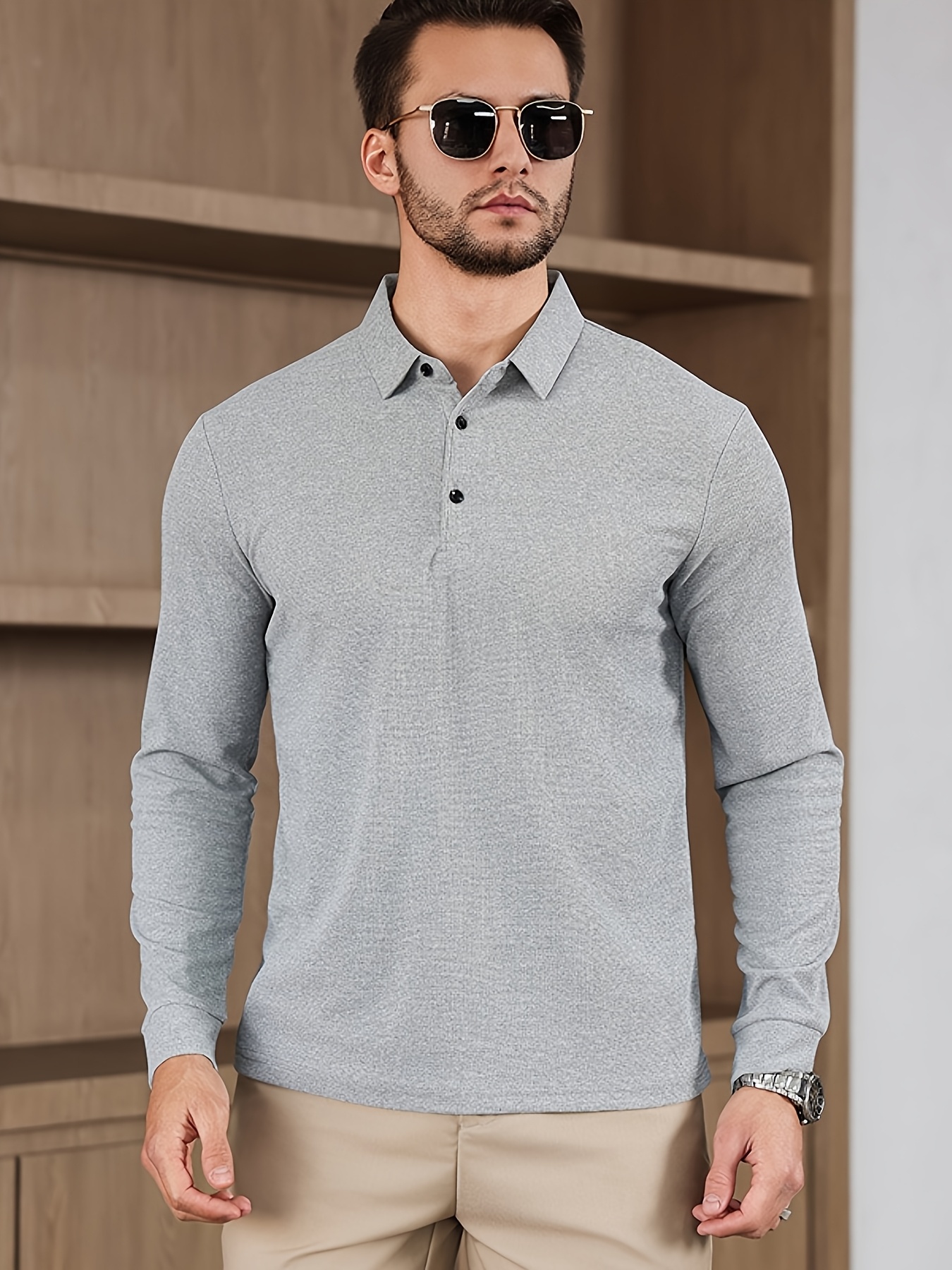 Camicia Henley da donna in maglia Waffle-morbido e comodo Top a maniche lunghe