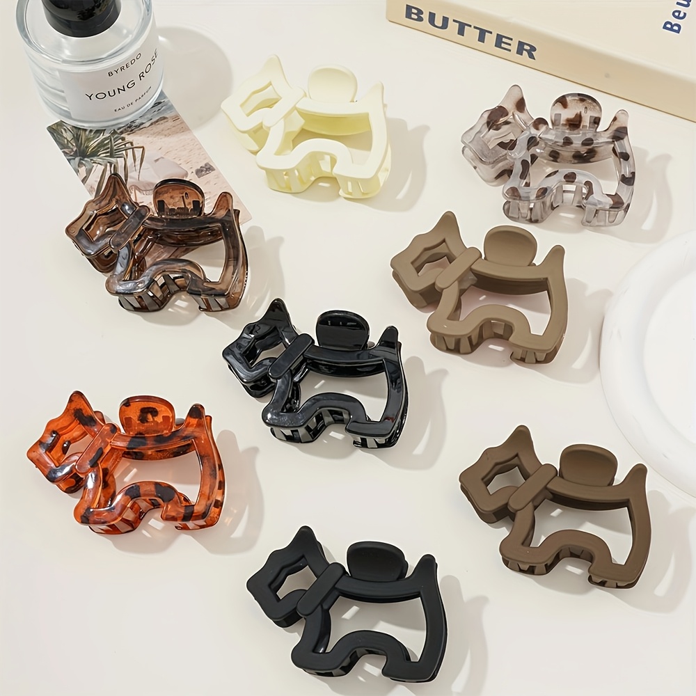 TEMU Juego de 8 Horquillas Retro Minimalistas para Perros, Pasadores con Estampado de Leopardo Hueco y Versátiles para Peinados Casuales Femeninos