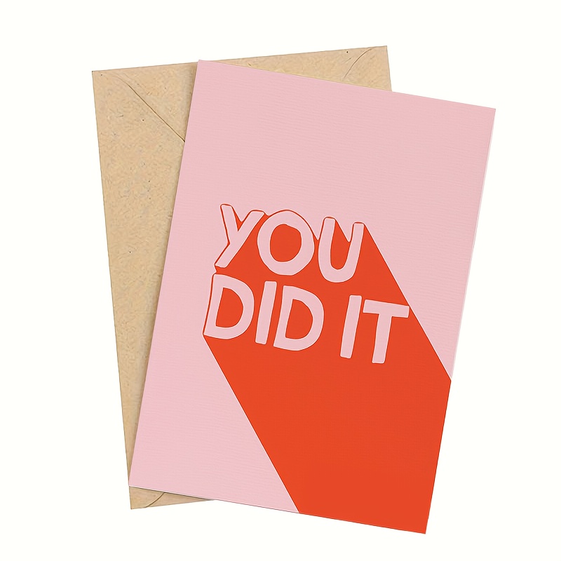 TEMU 1pc Of A Greeting Card, A Card Of Encouragement Saying '!' Perfect For Celebrating Project Completions, Graduations, To School, Or Starting A Or