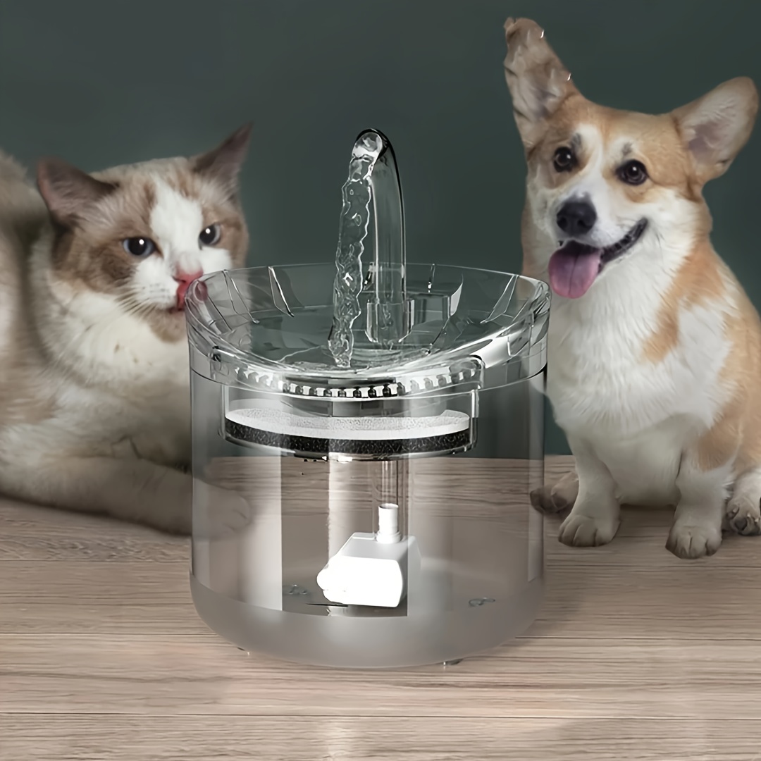 1.8L Smart Pet Water Dispenser with Faucet - - IPX5 & Dog Water Dispensers, Smart Feeder System with Low-Maintenance Filter, Transparent Water Tank for Easy Monitoring, Compatible with Tap Water for