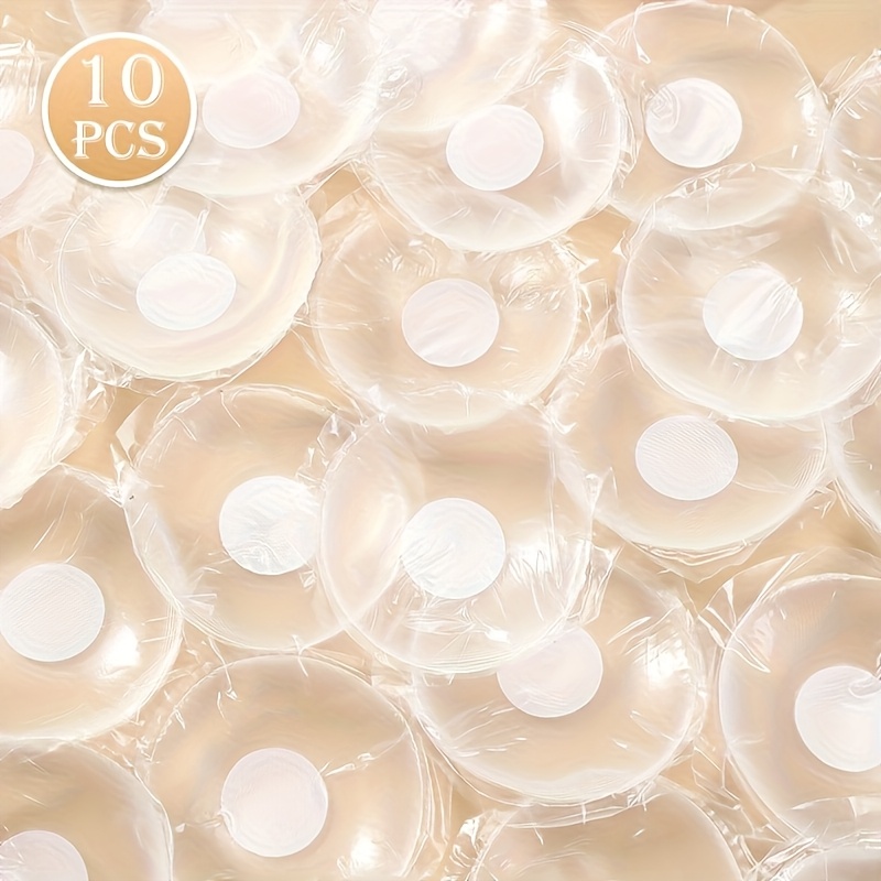 Image of 10pcs Of Covers To Prevent Visibility, Silicone Breast Pads For Wedding Dresses, Suitable For Women With Small Chests And Strapless Tops