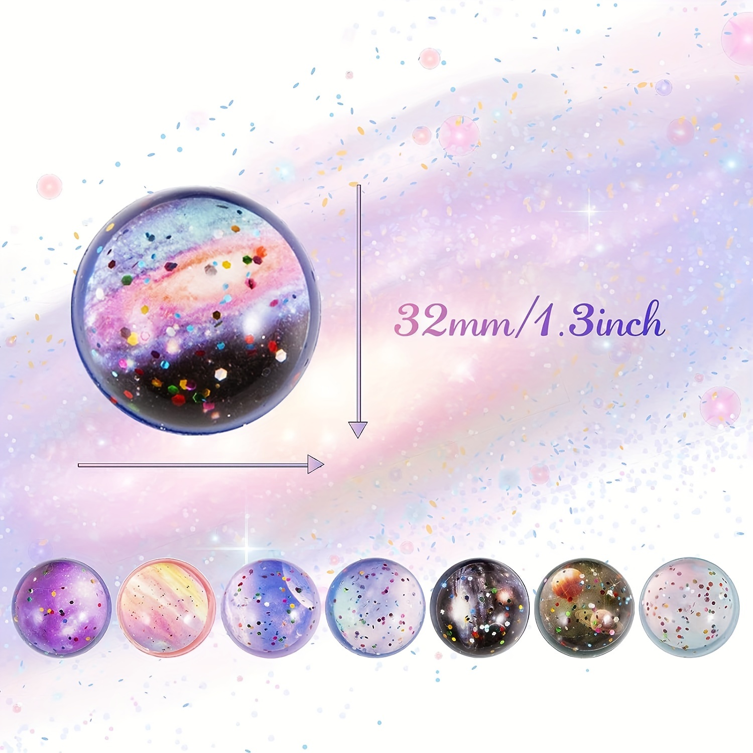 20 bundles mixed starry sky bouncy balls temu Temu Australia - Main Image