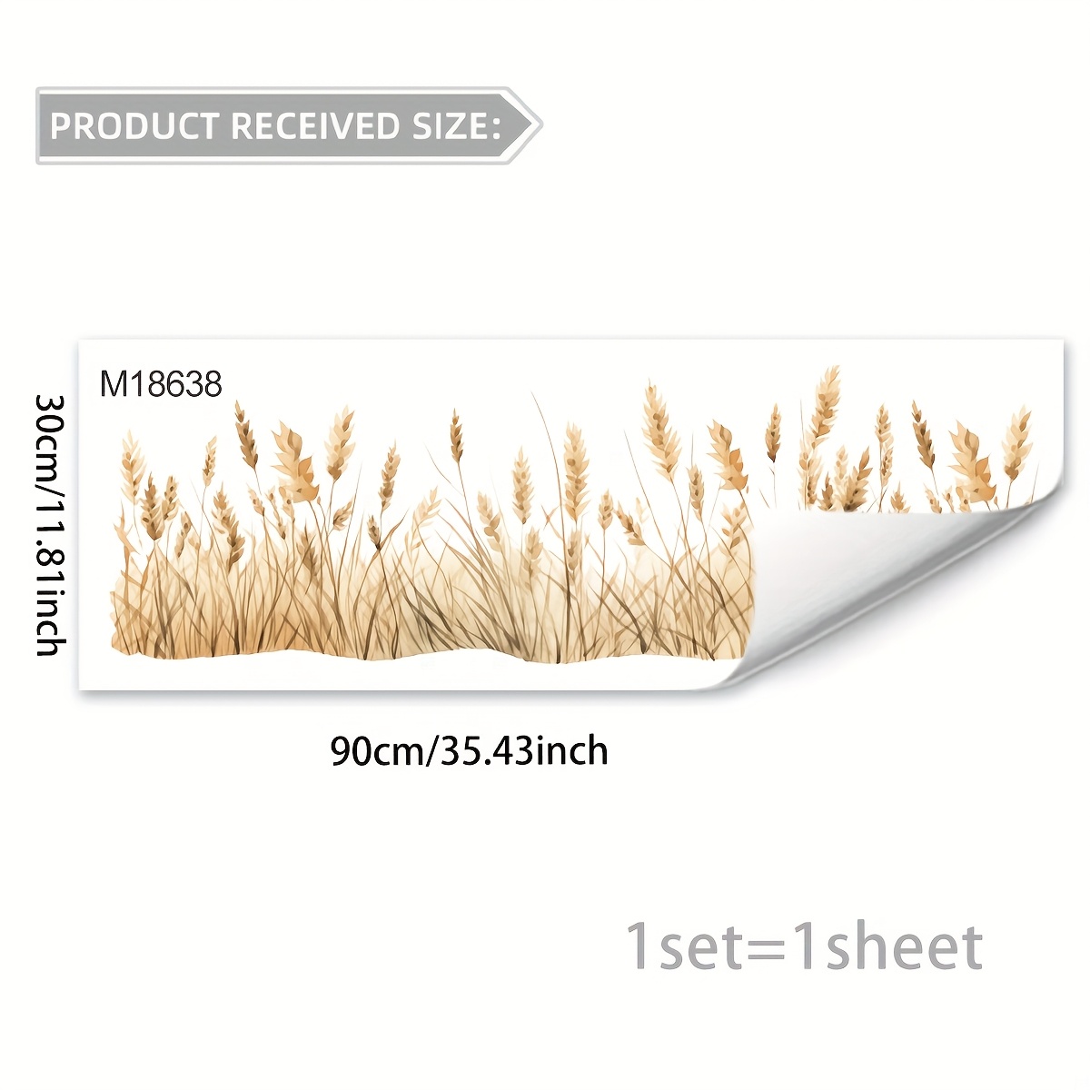 Image of A Self-adhesive Plant Straw Wall Sticker For Bedroom, Living Room, Hallway, Entryway, Waistline, And Baseboard Decoration, Model M18638