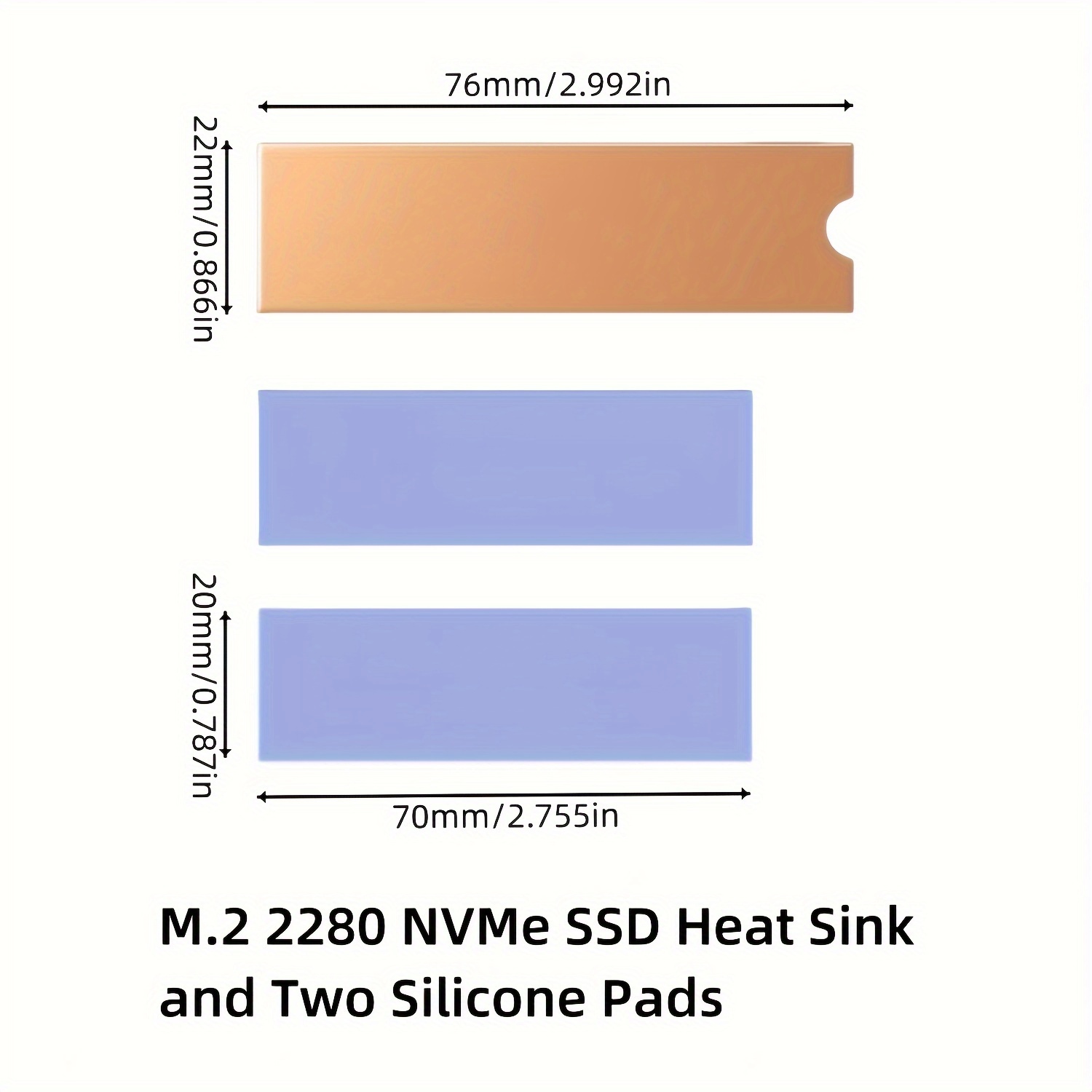 M.2 Copper Cooler Heatsink 2280m.2 Ssd Radiator Suitable For M.2 Hard Drive Enclosure Laptop Desktop Computer