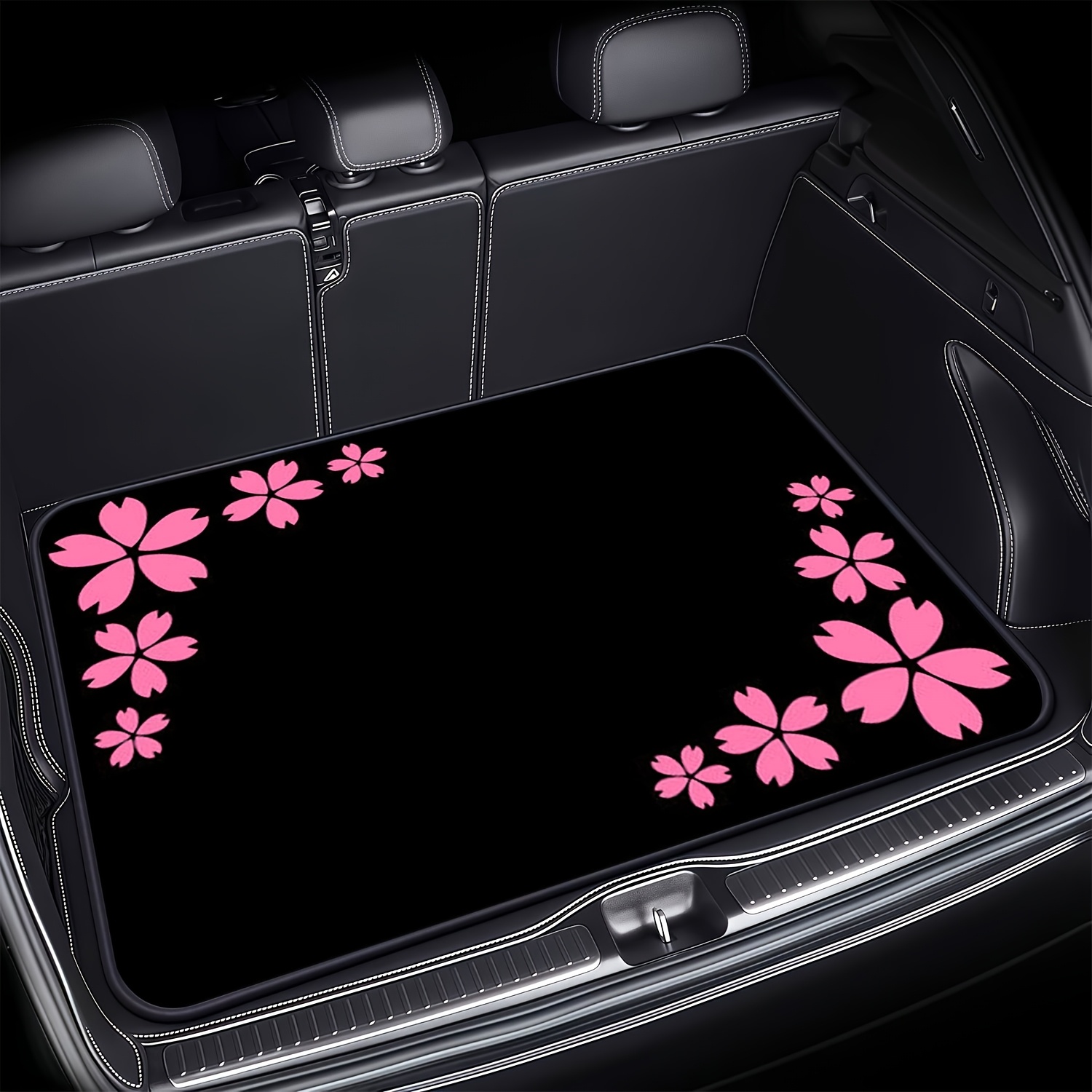 E-shop Kofferraummatte für Autos, Rosa Blumenmuster, Tierfreundlich, Reduziert Kofferraumgeruch, Hält das Auto sauber, Geeignet für Limousinen, SUVs,