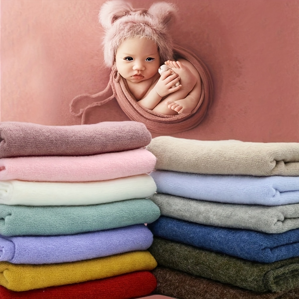 

1 Set Soft Stretchable Newborn Photography Backdrop Wrap, Mixed Color Lycra Fabric, Baby Posing Frame Blankets, With 150x170cm For For Photography