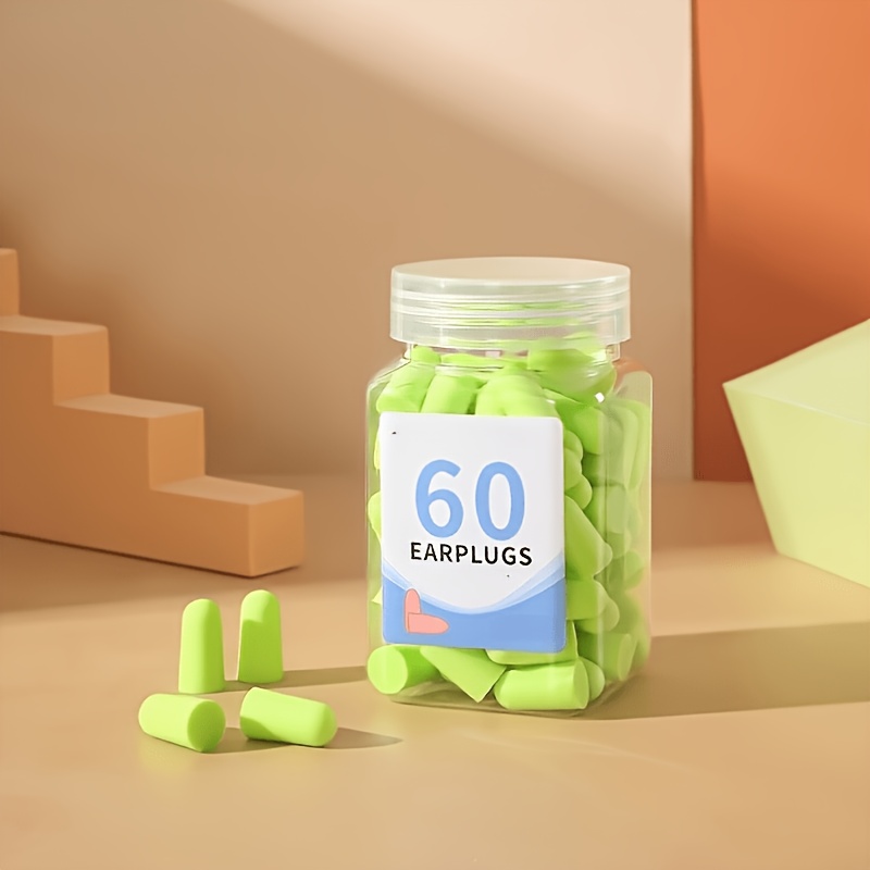 TEMU 60/120pcs Reusable Colored Slow-rebound Foam Earplugs - Soft, Comfortable, And Durable, Ideal For Sleeping, Studying, And Working - Perfect For
