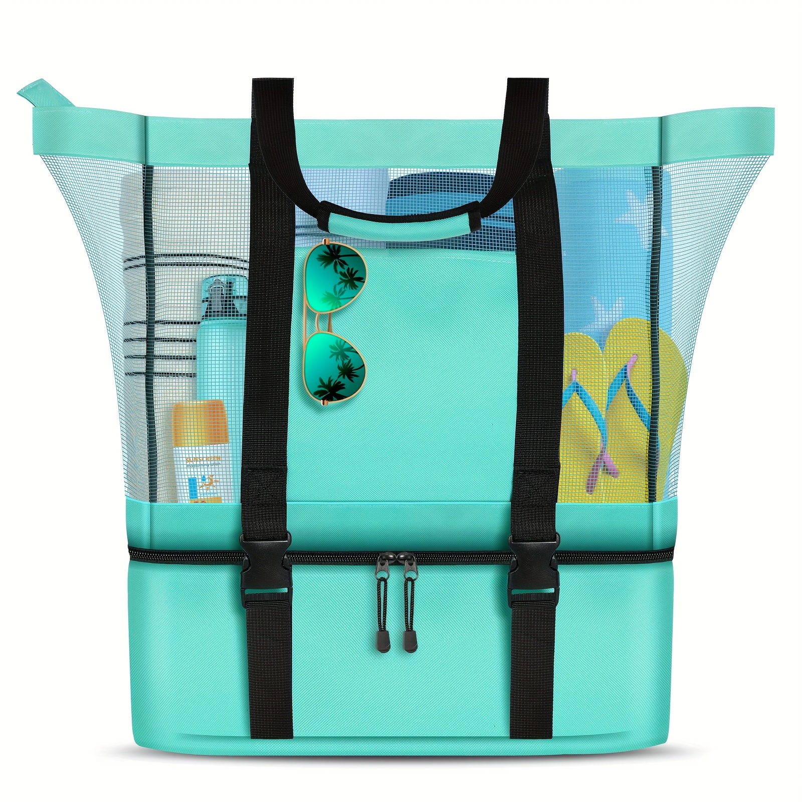 TEMU 2-in- Beach Tote Bag With Detachable Beach Cooler - 38l 150lbs. Suitable For Beach, Camping