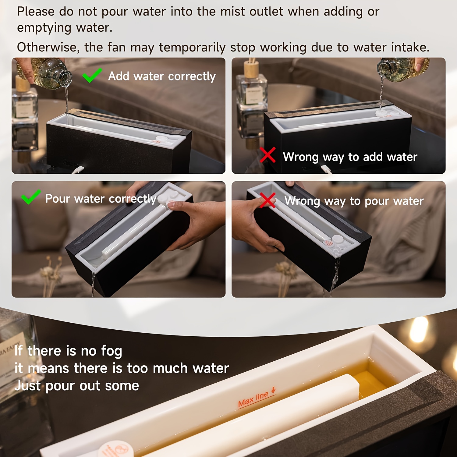 7 color fireplace humidifier wall mounted fireplace air diffuser humidifier with 7 adjustable colors usb plug 10 ideal for home bedroom office and yoga Product details 9