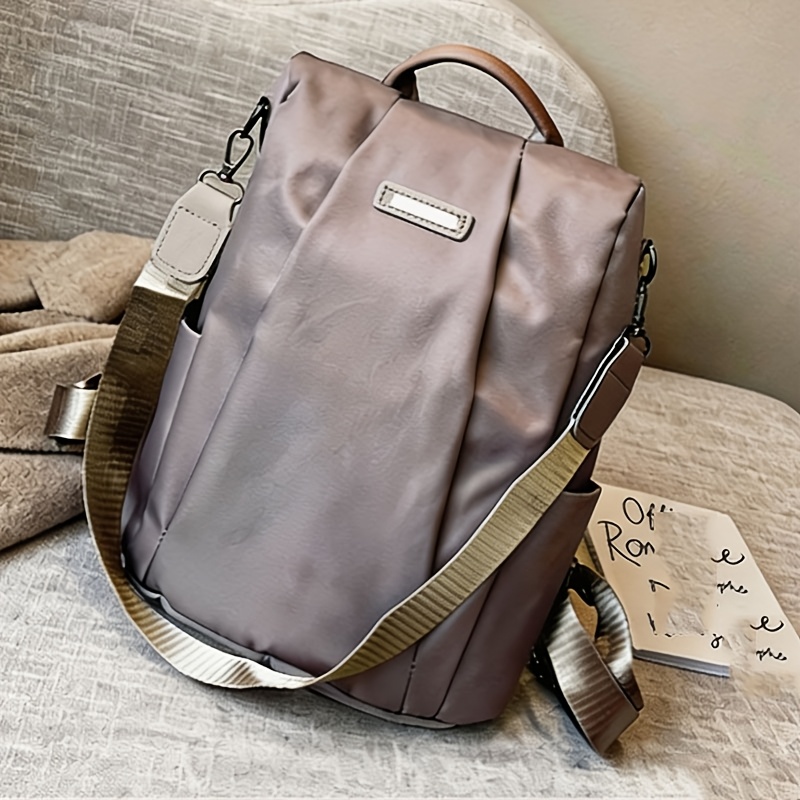TEMU Mochila nueva grande de estilo coreano a para mujer - Mochila de carcasa blanda, y duradera con bolsillo frontal de cremallera, correas de