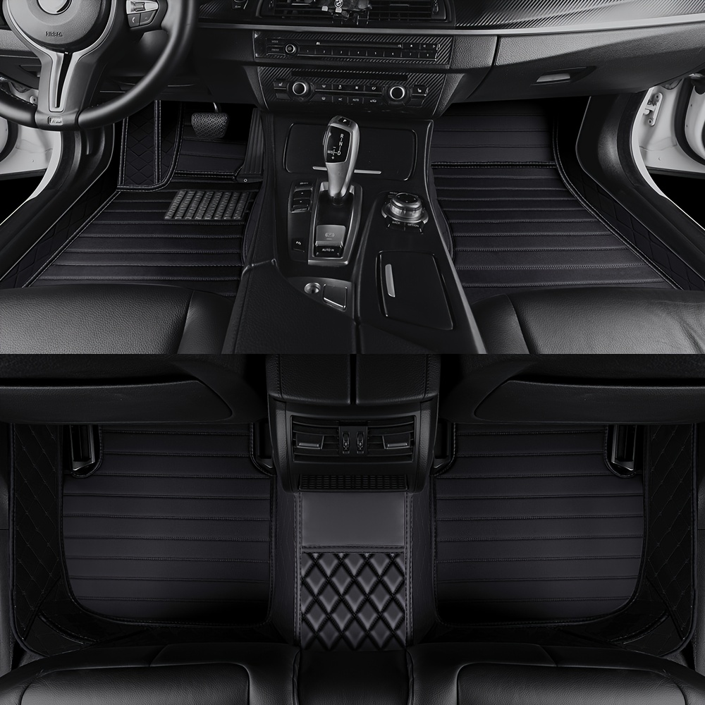 TEMU [car-specific] For Spark/for /for Left Hand Drive Full Coverage Car Foot Mats 3pcs Set | Spliced Embroidery Faux Pu Faux Pu Leather | Use |