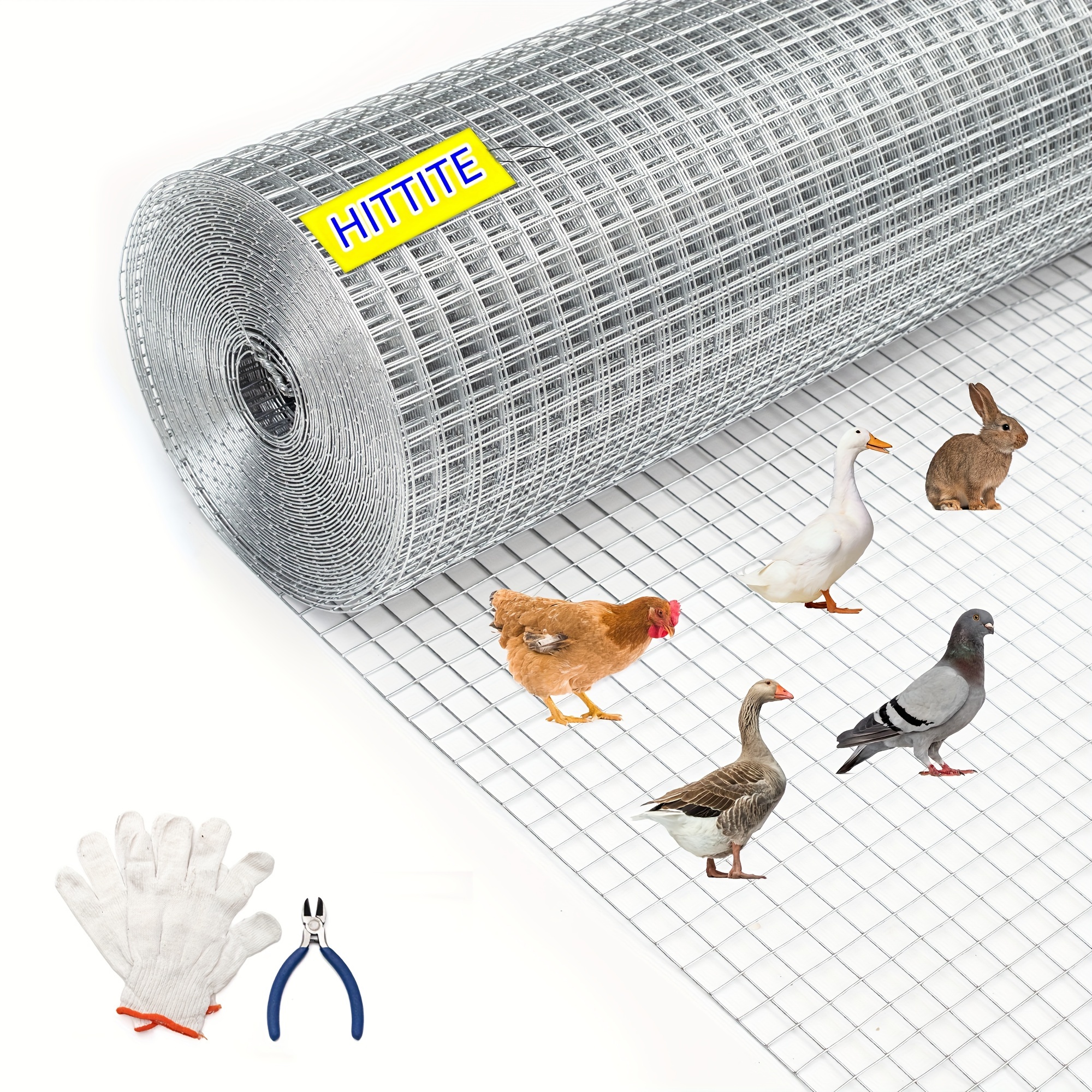 

Hittite Hardware Cloth 1/2 Inch, Hot-dip Galvanized After Welding Chicken Wire Mesh, 19 Gauge Welded Chicken Wire Fencing For Chicken Coop And Home Improvement Projects