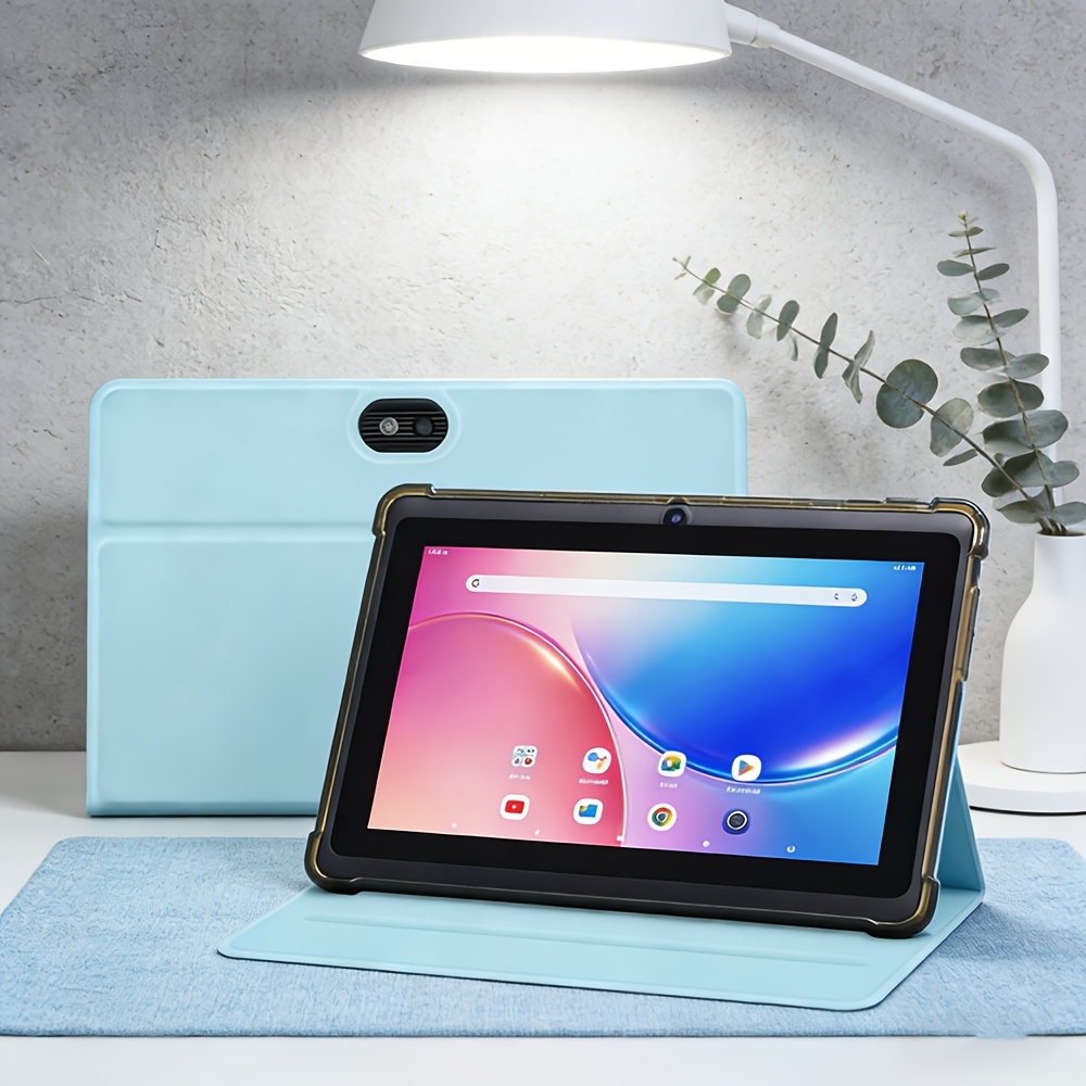   7-zoll  -tablet mit 4 gb   (2 gb + 2 gb erweiterbar), 32 gb rom,  -core-hochfrequenzprozessor, hd-ips-display, dual-kamera, 2,4g+5g wifi, inklusive hülle (blaue farboptionen). pad-tablet zum lernen, verschenken für unterhaltung
