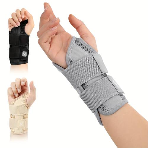 the breathable wrist support is unisex featuring a double layer adjustable strap and a thumb opening design suitable for everyday use