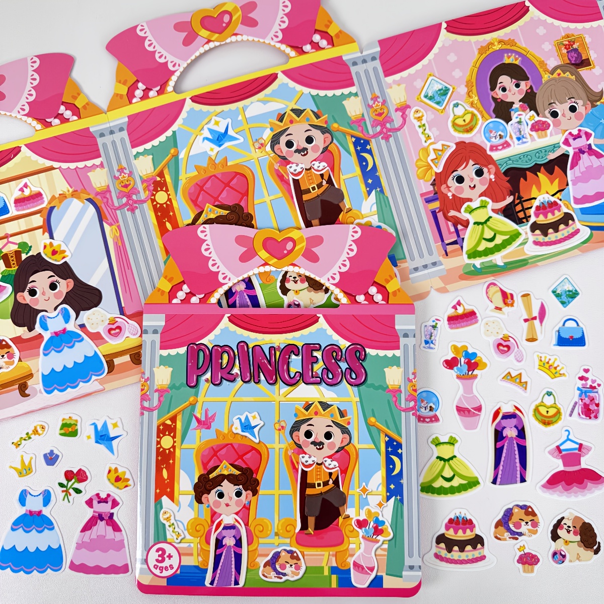 Princess Sticker Toy, Diy Scene Decal Game, Handheld And Portable Gift For Kids Aged 3+