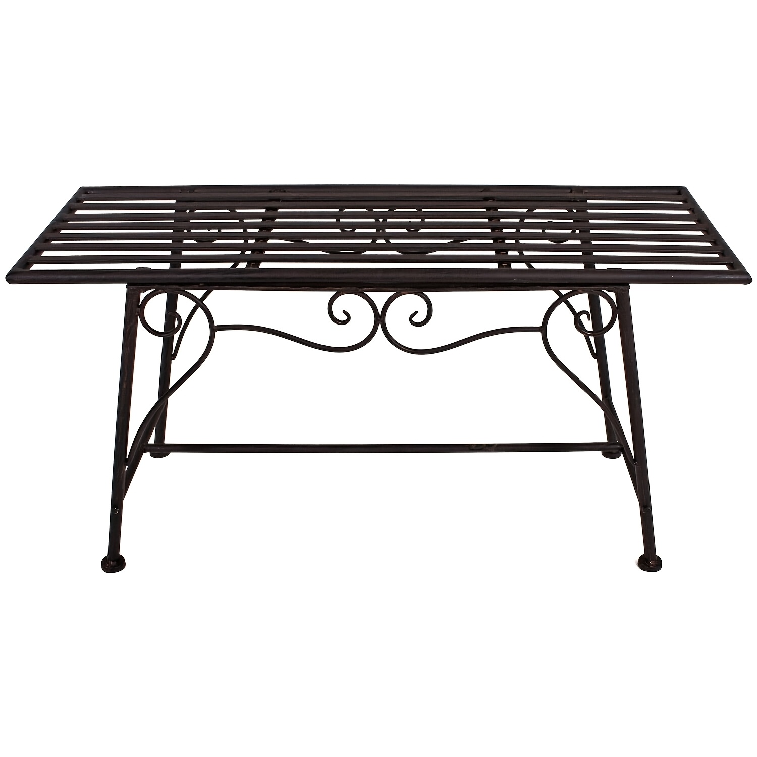 Rustic Garden Bench, Tree Stool Outdoor Seating - Industrial Design for Gardens, Courtyards, And Patios - Weatherproof Metal Lounge