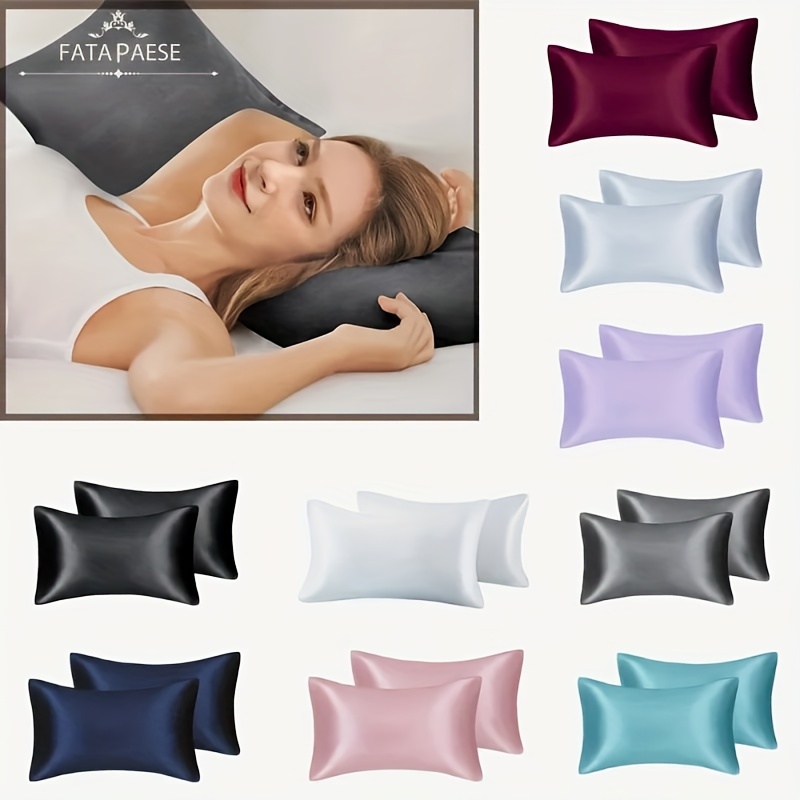 

Hypoallergenic 75d Satin Artificial Silk Pillowcase With Zipper Closure, Machine Washable - 100%