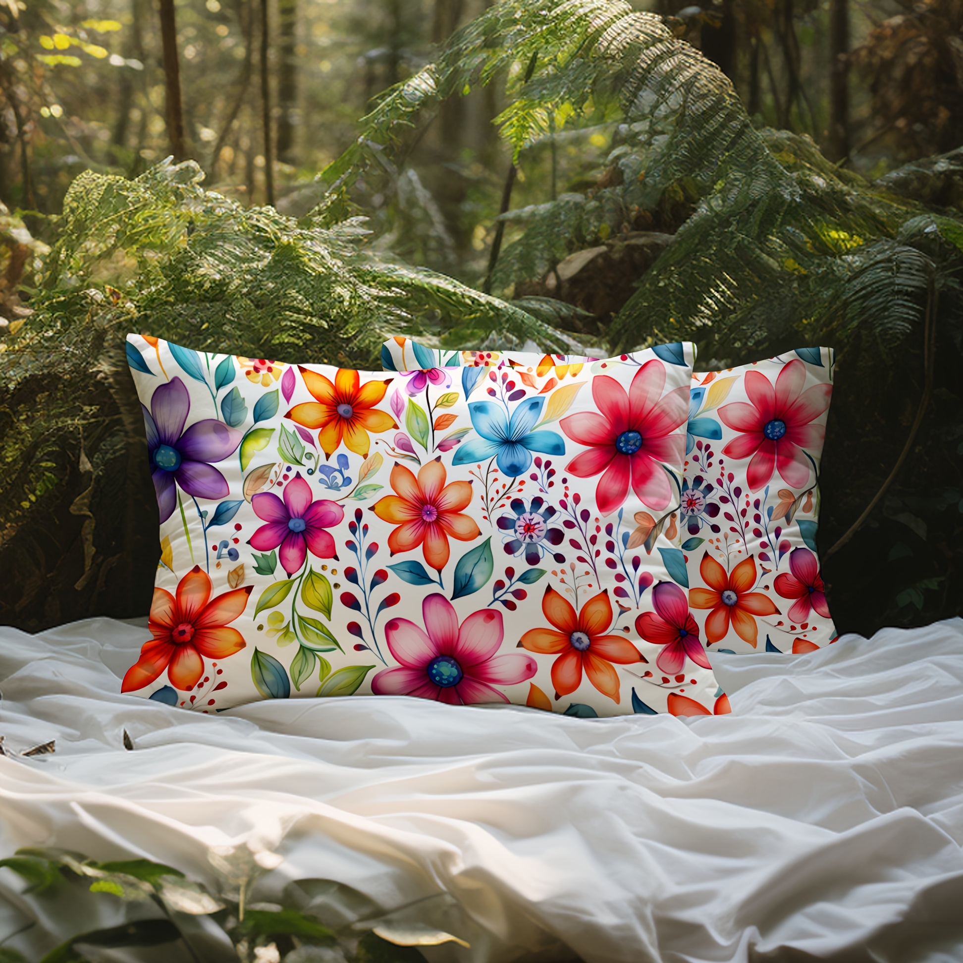 

2-piece Soft & Comfortable Floral 3d Print Pillowcases - Envelope Closure, Machine Washable, Perfect For Bedroom & Guest Room