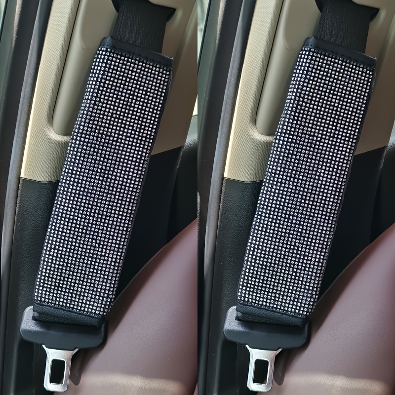 

2pcs Shiny Seat Belt Protector Car Seat Shoulder Straps Flashing Rhinestone Interior Modification Fashion Ornaments