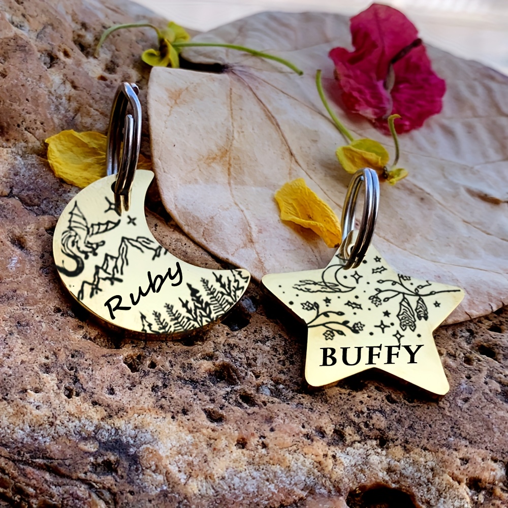 [Custom Edition] ENGRAVNOVE Exclusive Custom Double-Sided Deep-Engraved Small Dog Accessory Pet Tag, Dog Name Tag, Cat Name Tag, with the Design Theme 