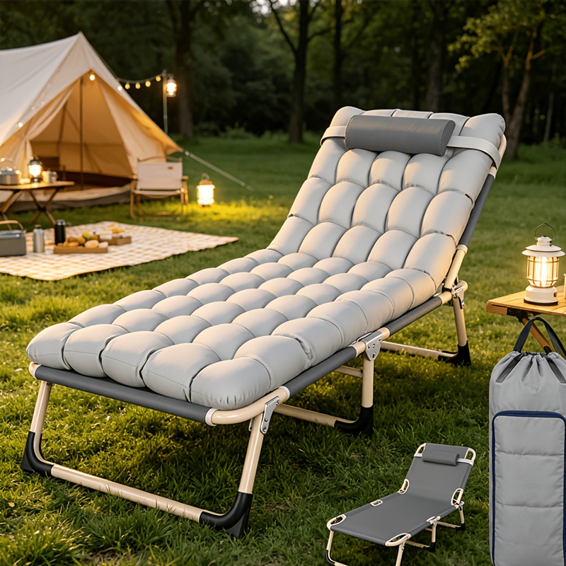 TEMU Lit pliant d'extérieur, équipé d'un matelas , soulage la pression, le au lit de et plus confortable