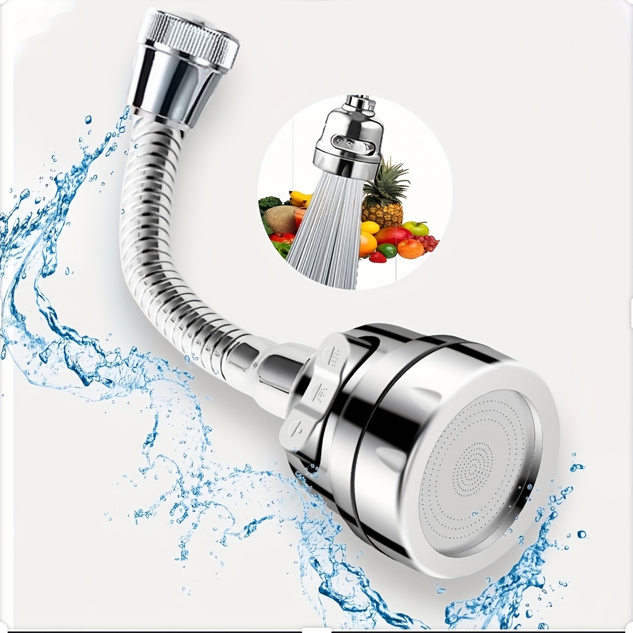 360° Rotating Faucet Sprayer Attachment, 3-in-1 Water- Spray Head With Abs Aerator, 3 (/spray/) Sink Tap, Fit For Pull- And Non-pull- Sinks, (no Tools Required)