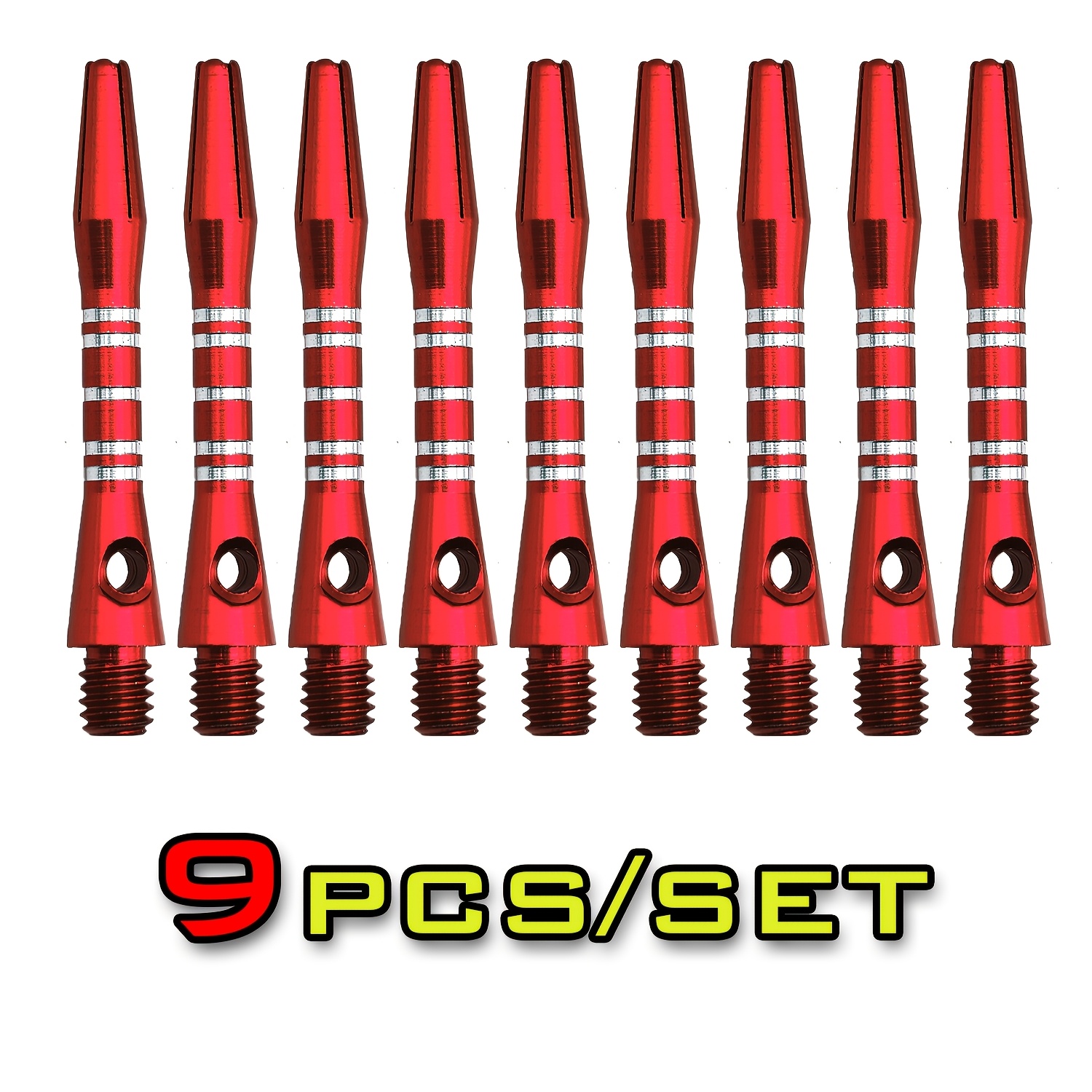 9pcs Colored Carved Aluminum 2BA Dart Shafts