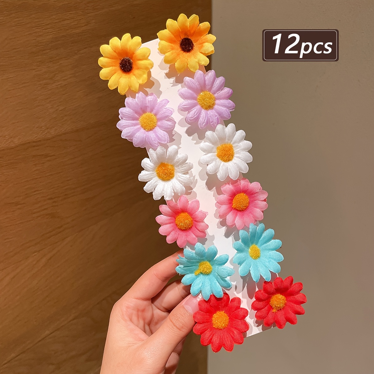 E-shop 12 Stück Damen Frühsommer Künstliche Blume Gänseblümchen Sonnenblume Haarspange, Geeignet für Süße Seitenspangen mit Pony, Seitenspangen,