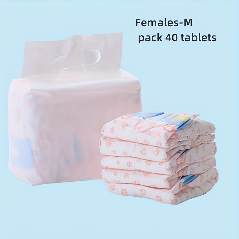 TEMU Pet Dog Diapers, A Great Of 40pcs, Effective Leak-proof Design, Made From Imported High Polymer Wood And Non-woven Fabric, Featuring High