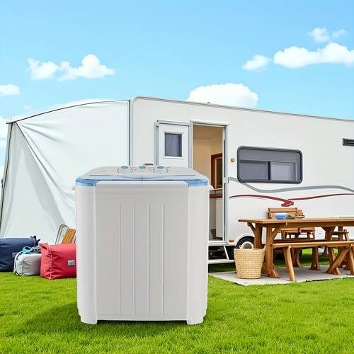 14lbs semi automatic portable washing machine twin tub compact washer spinner combo 9lbs wash 5lbs spin for apartment dorm rv camping