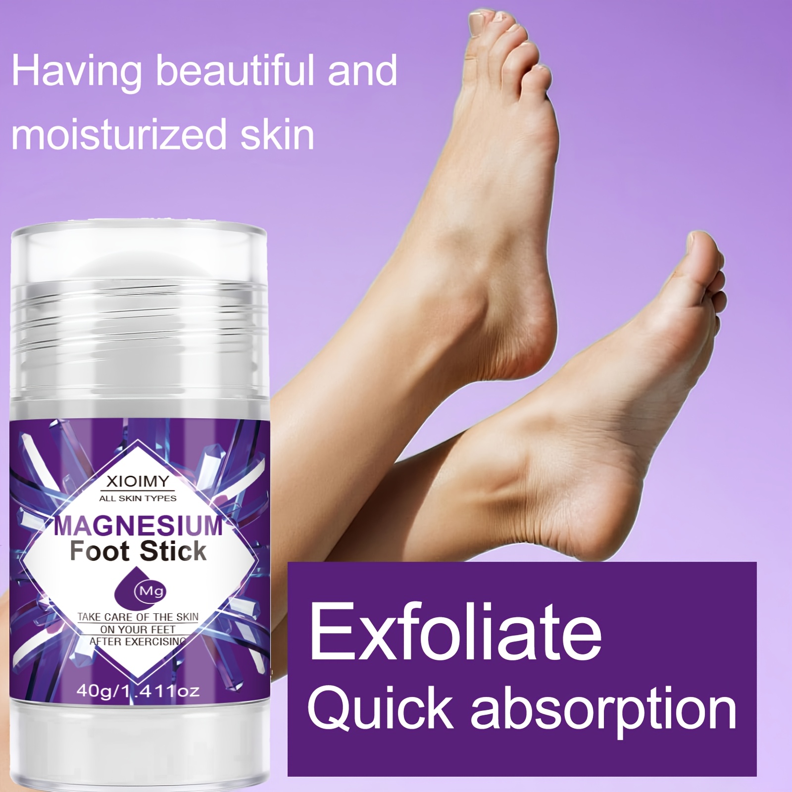 2pcs Magnesium Foot Stick, Strong Moisturizing And Nourishing, Hydrating And Locking Water, Quick Absorption with One Rub, Keep Hands Smooth And Fresh, Fragrance Lasting 72 Hours, Instant Hydration, Long-Lasting Moisturizing, Smooth Skin