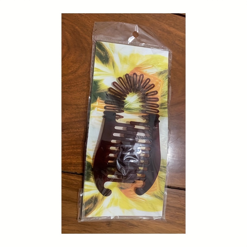 Bohemian Style Plastic Banana Hair Clip, Oval Shape Ponytail Holder, Solid Color Hair Styling Accessory For Ladies - Single Piece