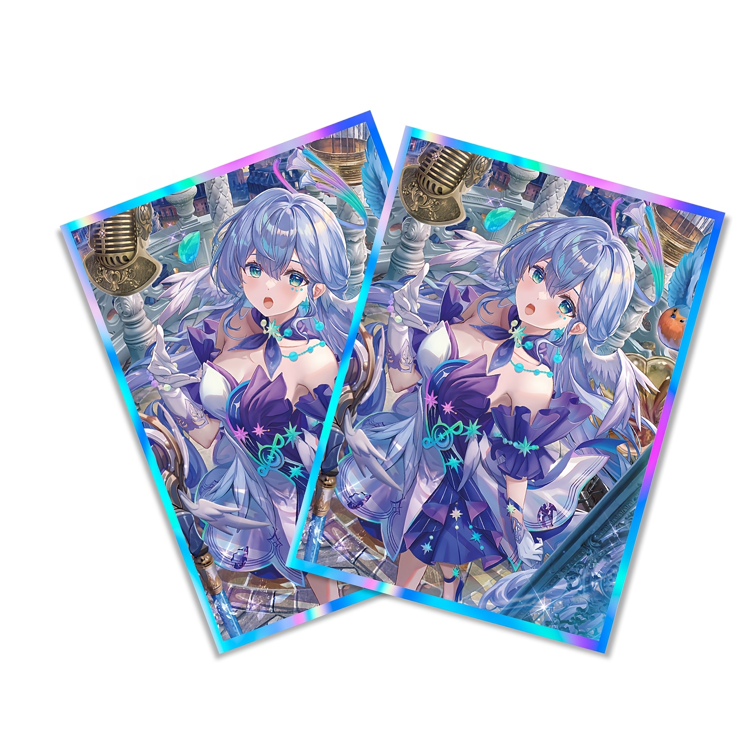 TEMU Fundas para cartas con impresión láser, 50 piezas, fundas para cartas de anime láser de 67x92 mm - Material de PP duradero, sin ácido y no ,