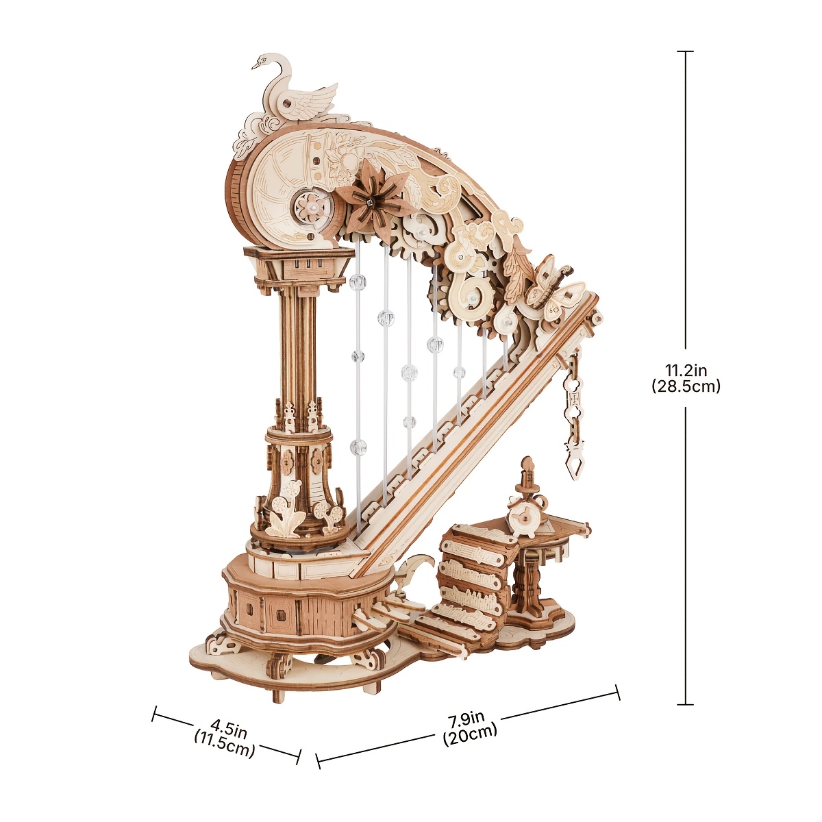 TEMU Robotime Rokr Amk71 3d Wooden Puzzle Music Box Mechanical Assembly Decor Craft Gift