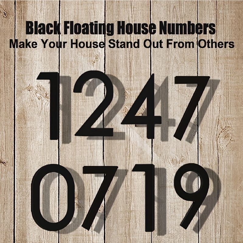 Números de dirección reflectantes de 8 pulgadas para casa, números de casa  modernos, números de casa grandes negros para exteriores de metal flotante