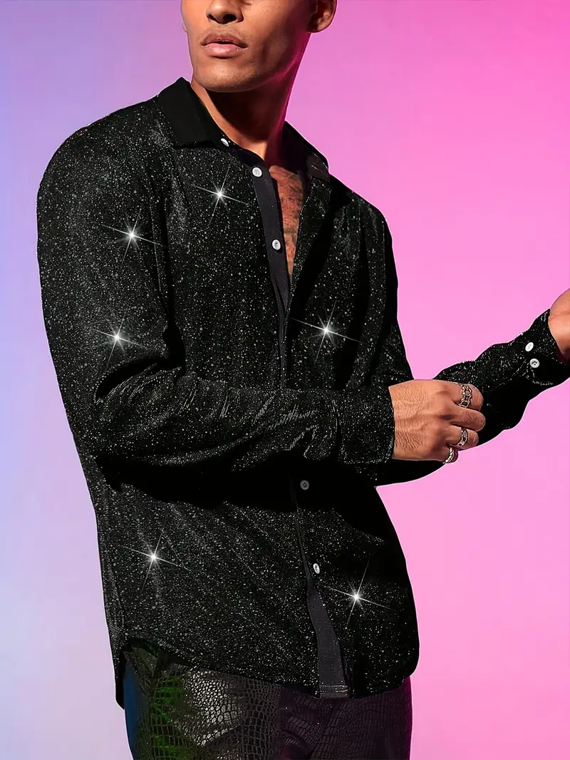 mens black sequin dress shirt Amazon.com: AstoSeu Men's Sequin Dress Shirt 70s Disco Costume Sparkle Party Short Sleeve Button Down Shirts Black S : Clothing, Shoes & Jewelry