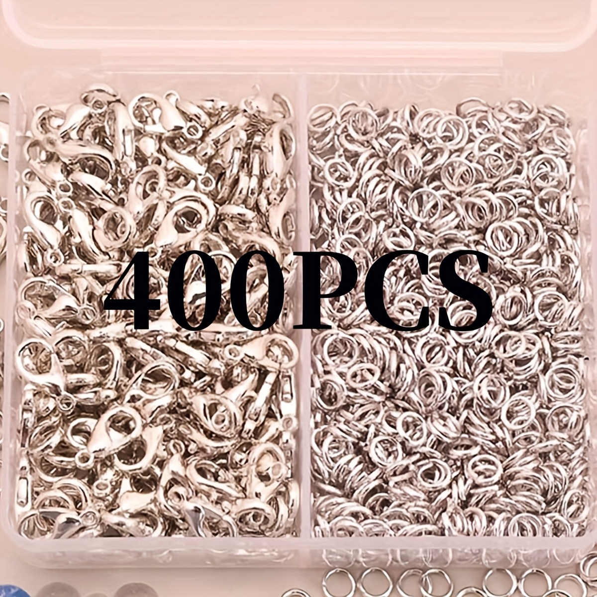 E-shop Ca. 400 Stück Set Mikro Karabinerhaken und Biegeringe, inklusive 350 Mini Eisen Runde Offene Biegering Verbinder und 50 Zinklegierung