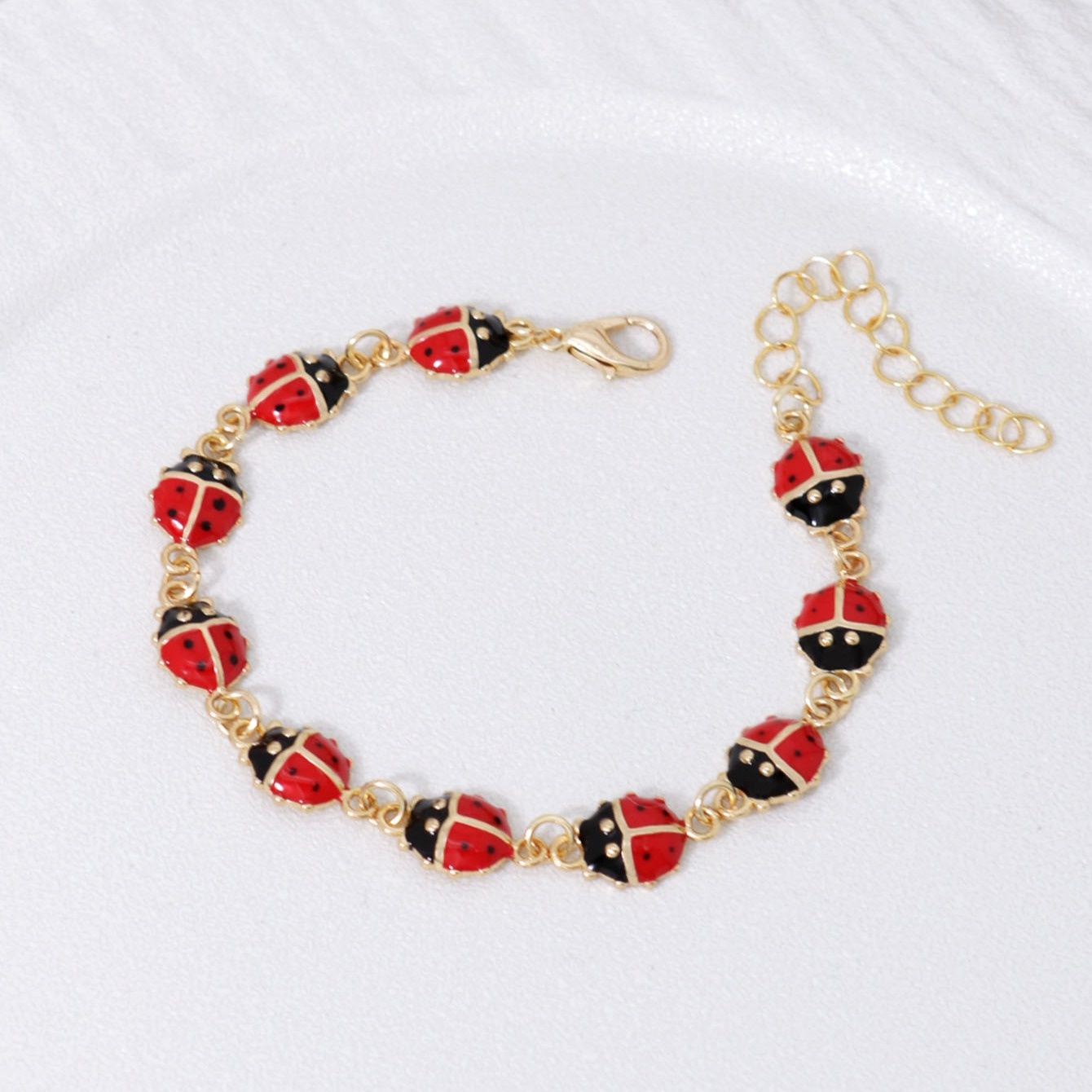 E-shop Vintage Emaille-Armband mit Marienkäfer-Insekt-Ölgemälde, geeignet für Partys, Feste Musikfestivals, Unisex