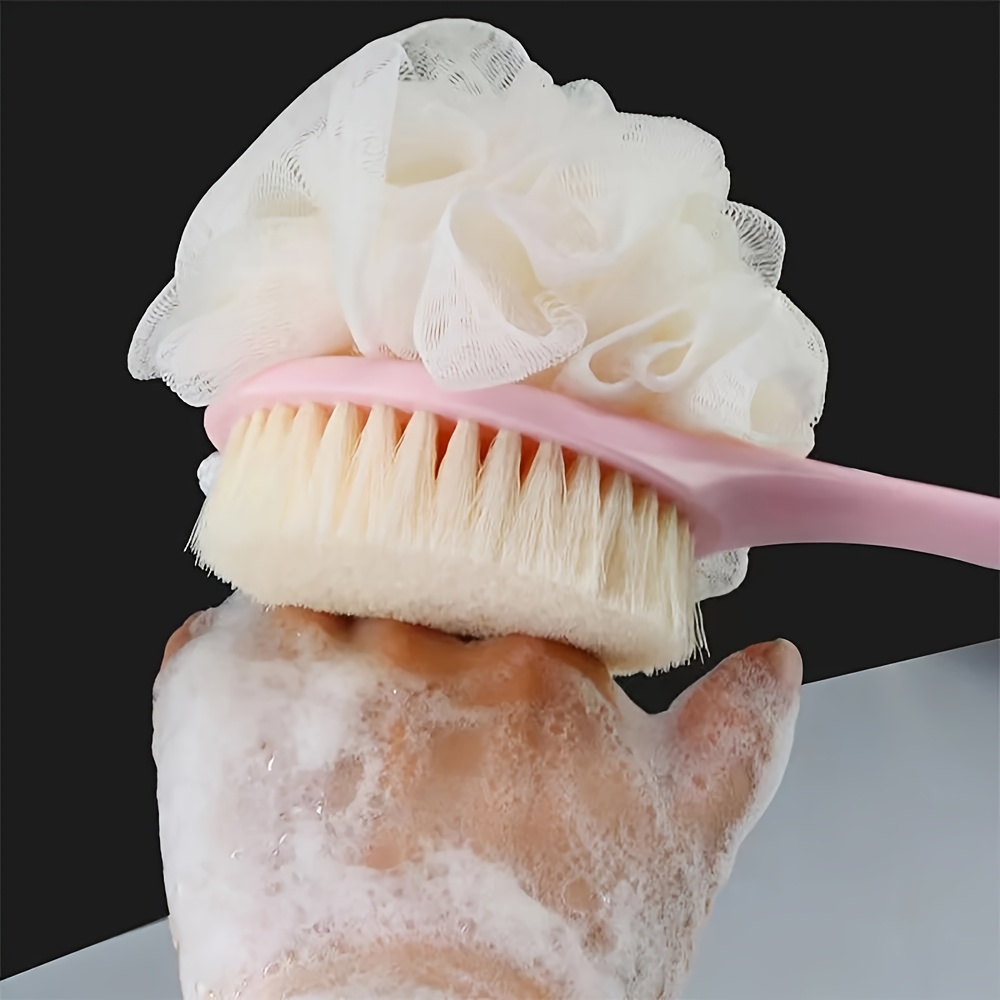 two in one dual head bath brush with soft sponge for back scrubbing no battery required   Product details 5
