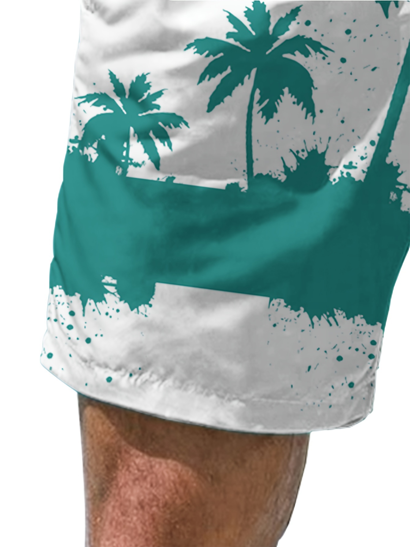 mens trendy hawaiian graphic shorts drawstring fancy palm Temu