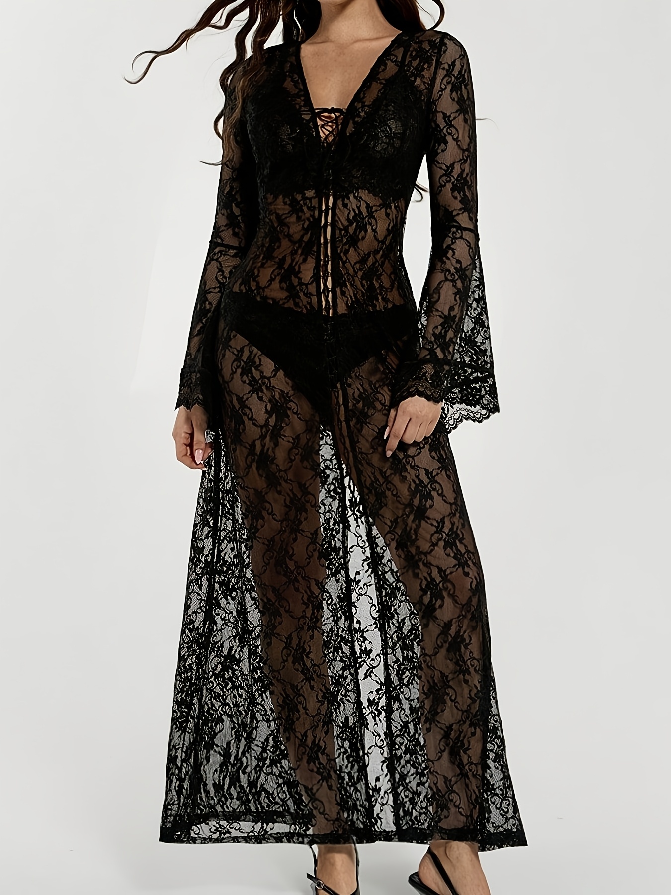 long sheer robe sold on Temu United States