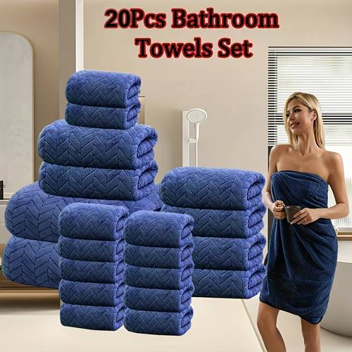 un juego de 20 toallas de baño hechas de ultrafinas, con un y y una capacidad de absorción de agua. muy adecuadas para uso familiar, perfectas para baños, hoteles y saunas, con múltiples colores para elegir, paños de .
