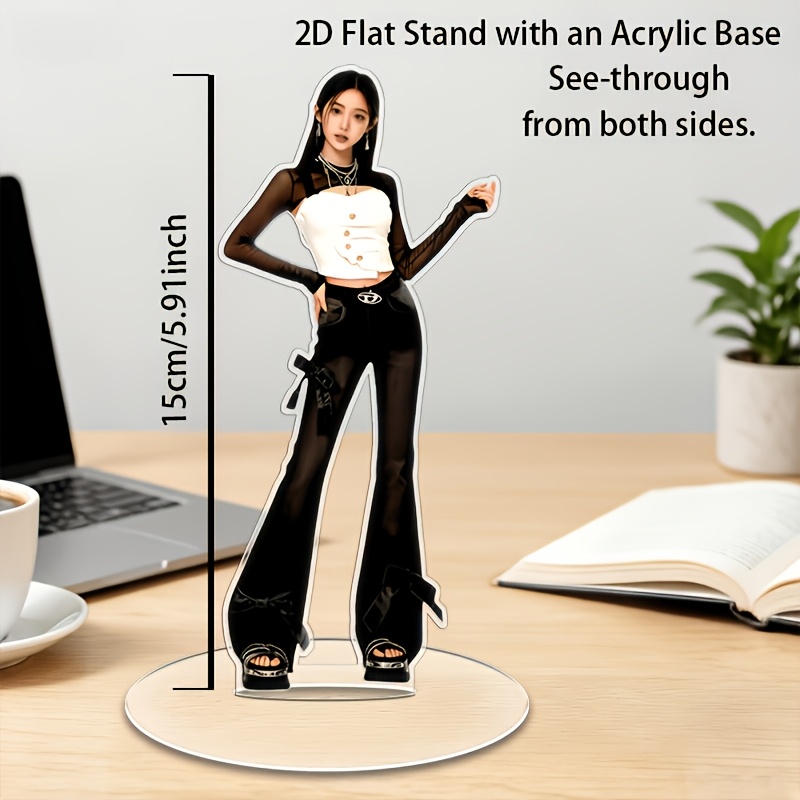 TEMU Plat 2D, 1 pièce Présentoir Personnalisé Irrégulier en Acrylique, Ornement de Bureau Personnalisé avec Photo, de Dessin Animé, Image , Décoratif