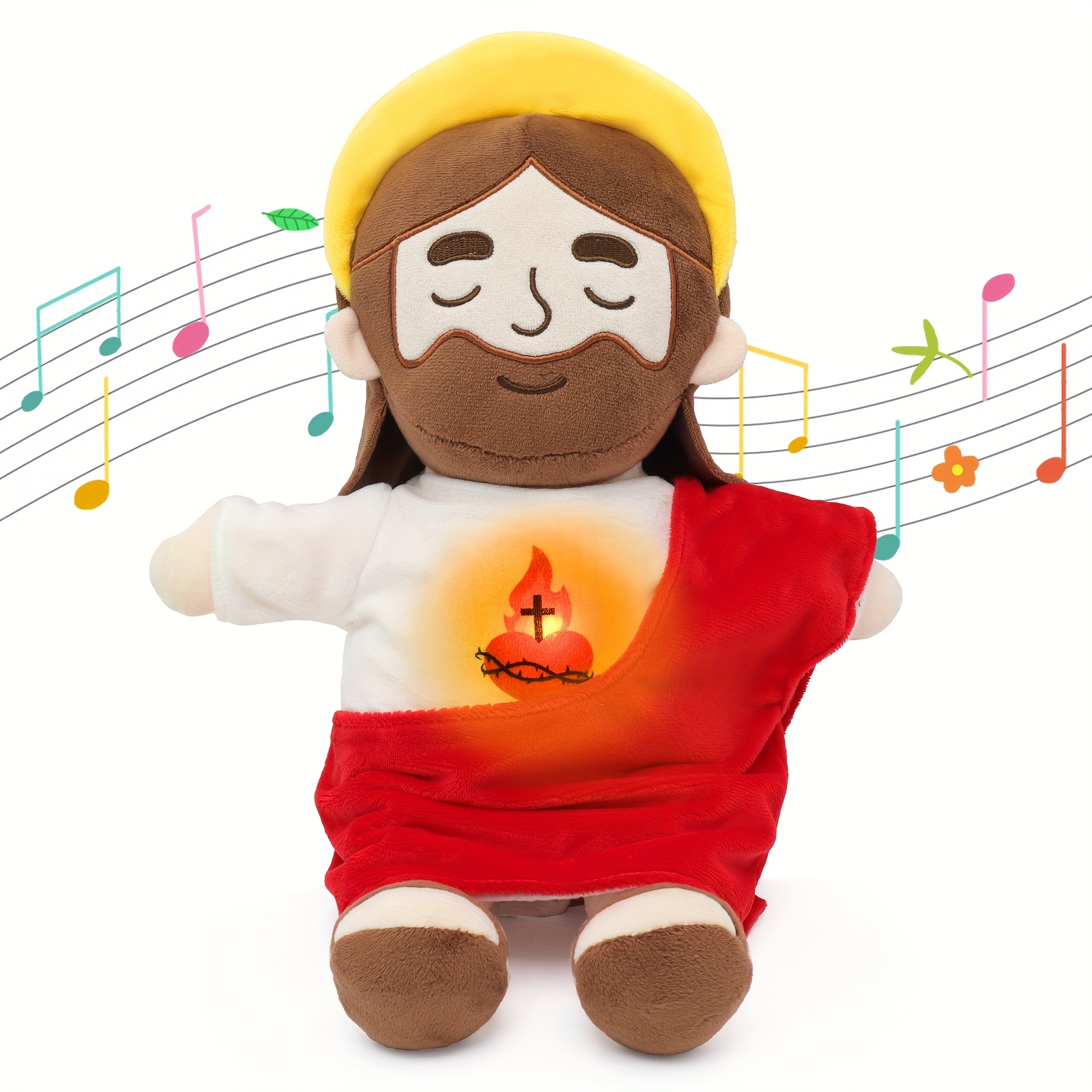 Muñeco De Jesús De Peluche, Diseño Adorable Con Cruz, Ideal Para Decoración De Habitación, Salón O Coche, Regalo Espiritual