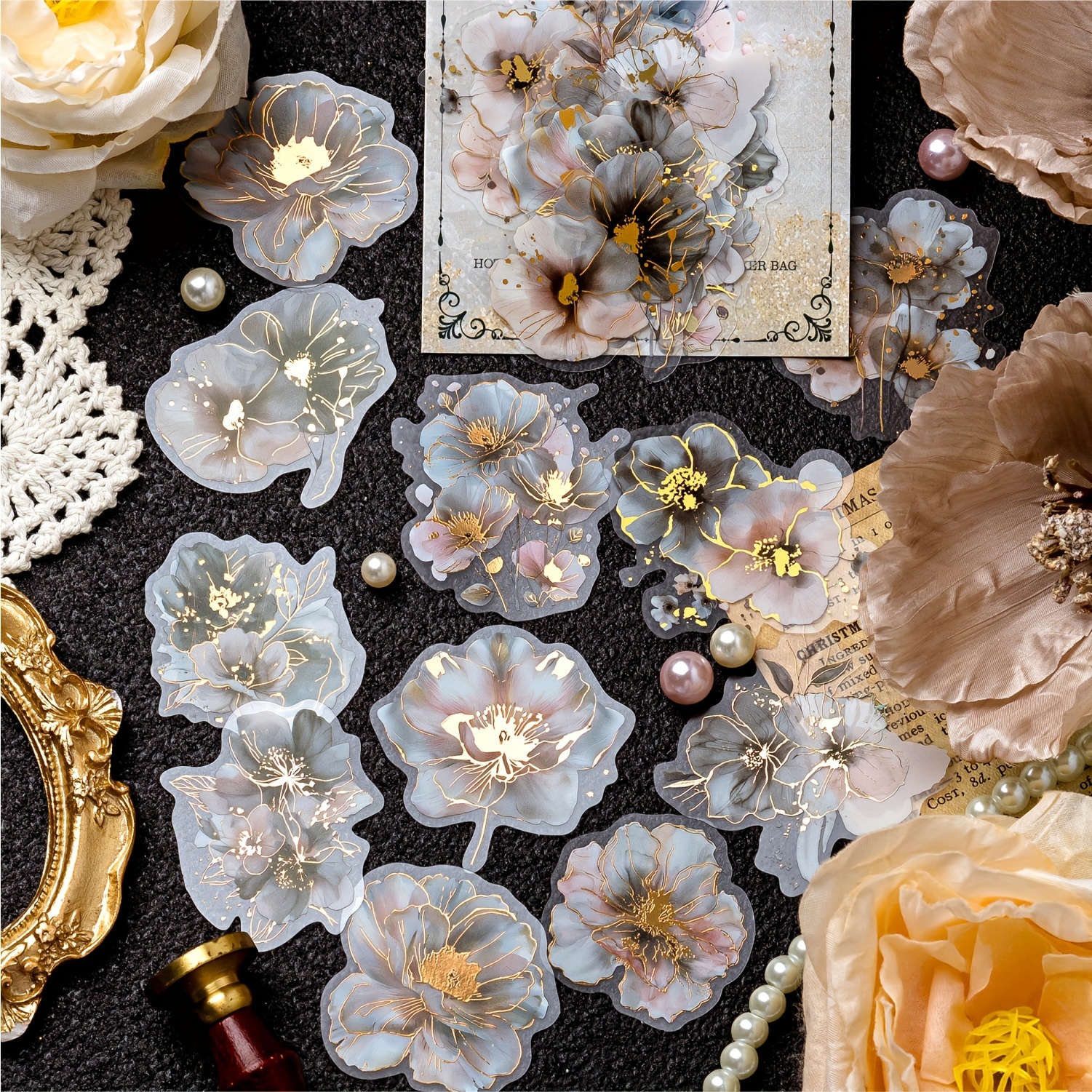 120pcs Floral Patterns Stickers from the Poetry of Flowers Series